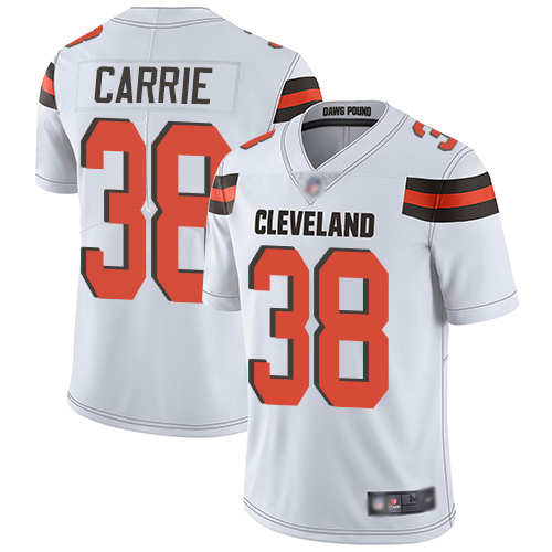 Cleveland Browns T J Carrie Men White Limited Jersey #38 NFL Football Road Vapor Untouchable